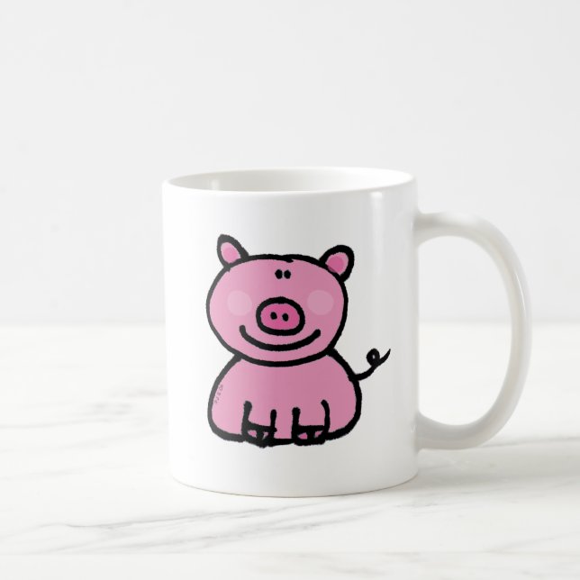 Mug Dessin animé de cochon rose mignon (Droite)