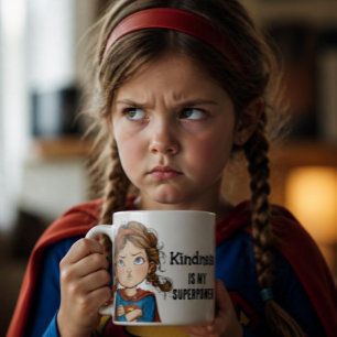Mug Dessin animé de fille super-héroïne impertinente