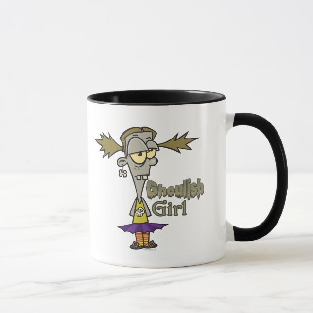 Mug dessin animé de fille zombie fille ghoulish (Droite)
