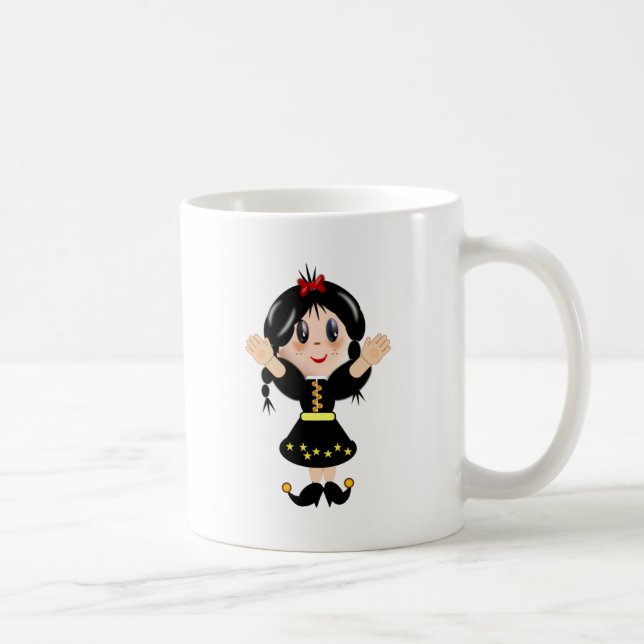 Mug Dessin animé de petite fille mignonne et heureuse (Droite)