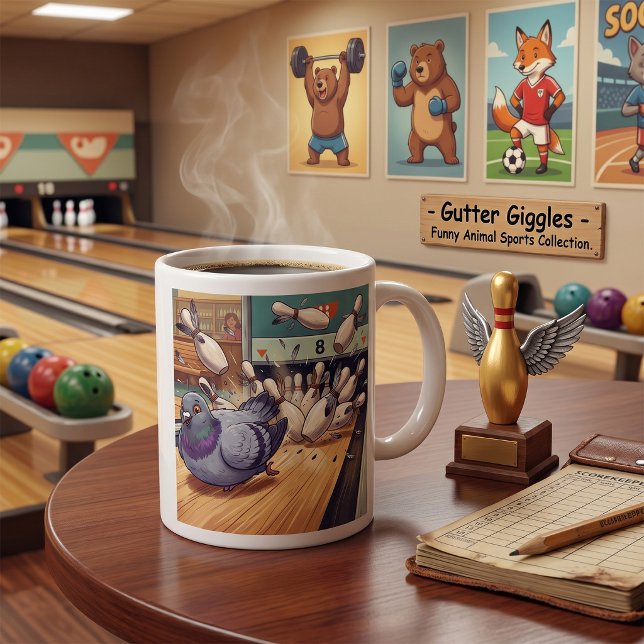Mug Dessin animé de pigeons drôles jouant au bowling s (Créateur téléchargé)