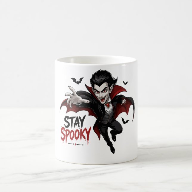 Mug Dessin animé de vampire effrayant (Centre)