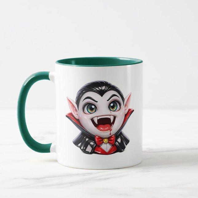 Mug Dessin animé de vampire mignon chibi effrayant (Gauche)