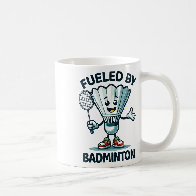 Mug Dessin animé de volant et de raquette de badminton (Droite)