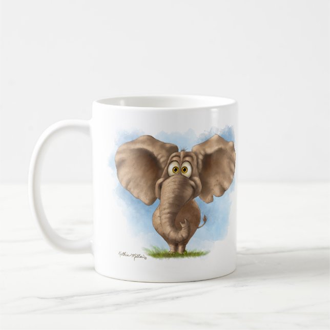 Mug Dessin animé d'éléphant mignon (Gauche)