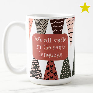 Mug Dessin animé drapeau patchwork rose Phrases d'amou