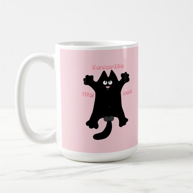 Mug #dessin animé #drôle #chat coussin de lancer (Gauche)