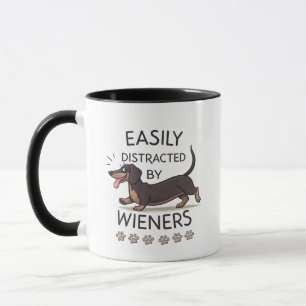 Mug Dessin animé drôle de chien teckel joueur
