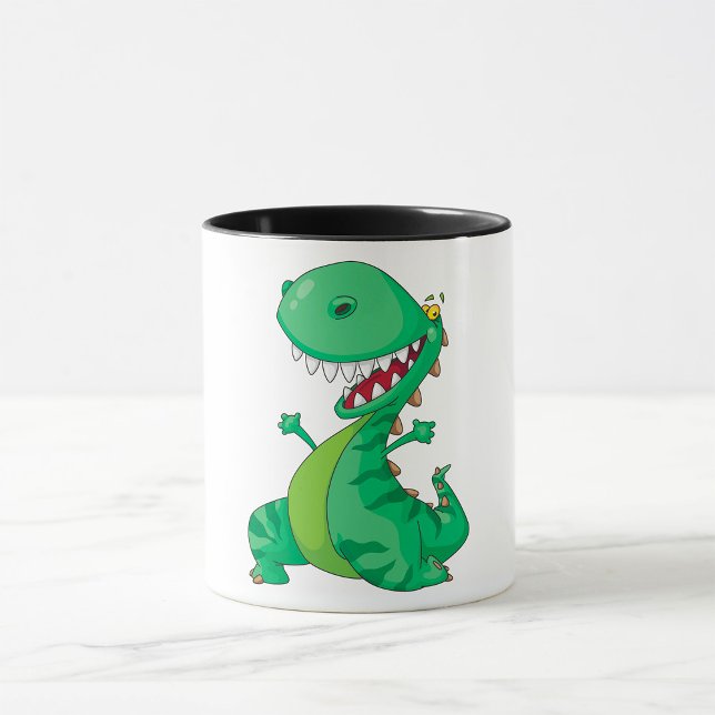 Mug Dessin animé drôle de dinosaure T-Rex rugissant (Créateur téléchargé)