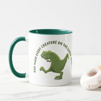 Mug Dessin animé drôle de T rex Dieu a créé chaque cré