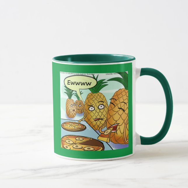 Mug Dessin animé drôle LTCartoons Pizza Ananas Comic  (Droite)