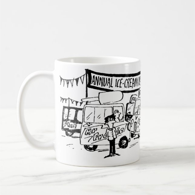 Mug Dessin animé du championnat de camion de glaces (Gauche)