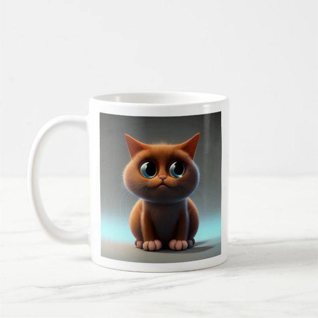 Mug dessin animé illustration d'un chat mignon (Gauche)
