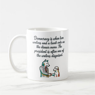 Mug Dessin Animé Loup & Mouton - Humour Politique Cyni