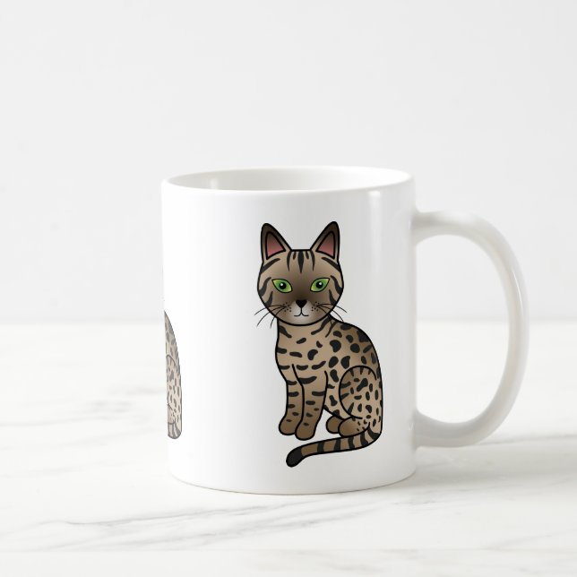 Mug Dessin animé mignon de chat Mau égyptien bronze (Droite)