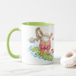 Mug Dessin animé vintage de Noël avec le Père Noël fai