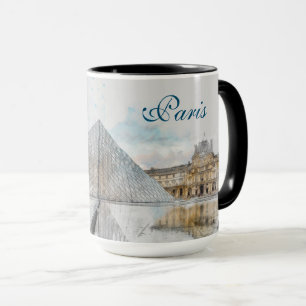 Mug Dessin aquarelle du Louvre Paris, France