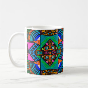 Mug Dessin artistique africain. Motif aztèque sans cou