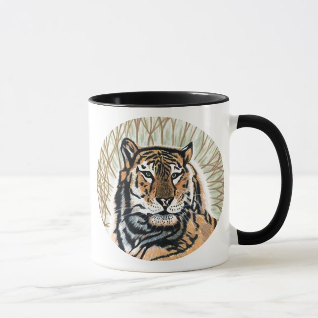 Mug Dessin au crayon couleur Tiger Art (Droite)