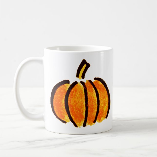 Mug Dessin au crayon de citrouille d'Halloween, Citrou (Gauche)