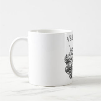 Mug dessin au crayon d'un moteur V8