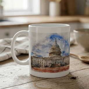 Mug Dessin au pastel du Capitole des États-Unis Washin
