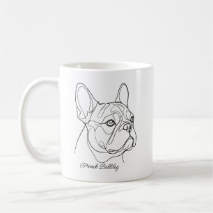 Mug Dessin au trait de Bouledogue français avec nom de