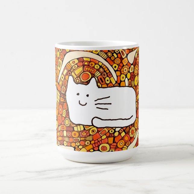 Mug Dessin au trait de chat de dessin animé (Centre)