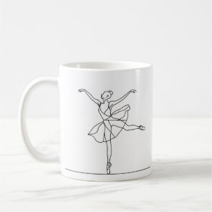 Mug Dessin au trait de danseuse de ballet