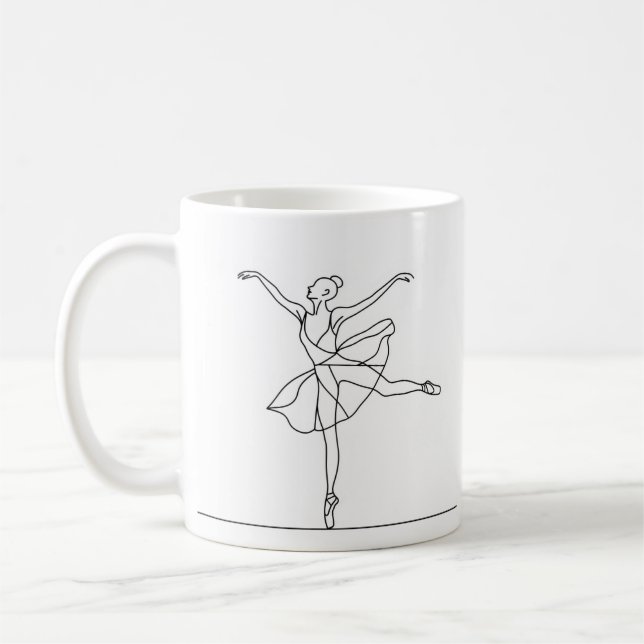Mug Dessin au trait de danseuse de ballet (Gauche)