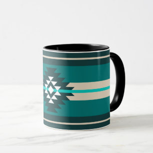 Mug dessin aztèque de couleur turquoise