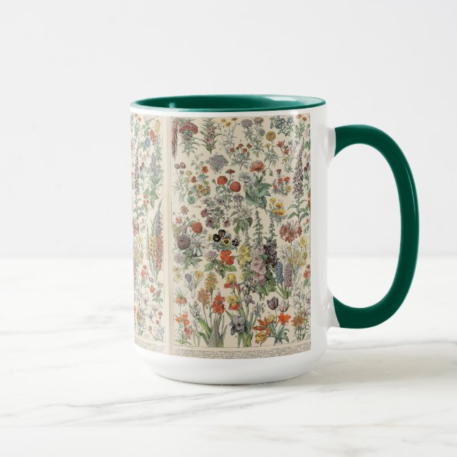 Mug Dessin botanique floral mignon par Adolphe Millot (Droite)
