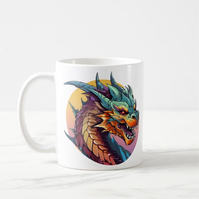 Mug Dessin chinois couleur dragon (Gauche)