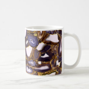 Mug dessin d'agate marron violet blanc