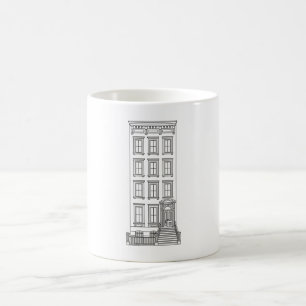 Mug Dessin d'appartement classique avec perron à New Y
