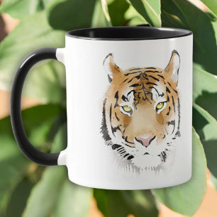 Mug Dessin d'aquarelle de la tête de tigre