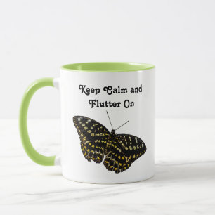 Mug Dessin d'art papillon jaune et noir Nature
