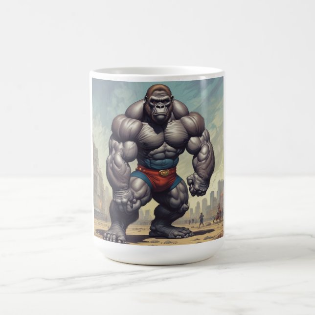 Mug Dessin d'art pop de Gorilla Bodybuilder (Centre)