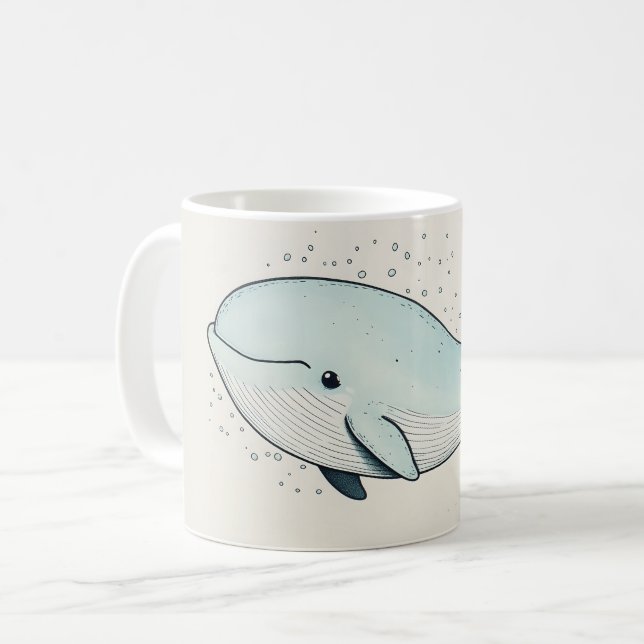 Mug Dessin de baleine de dessin animé mignon (Devant gauche)