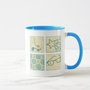 Mug Dessin de bois de graveur de piste de rouleau par