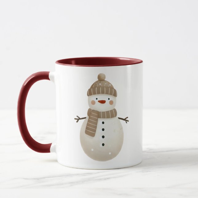 Mug Dessin de bonhomme de neige mignon Noël (Gauche)