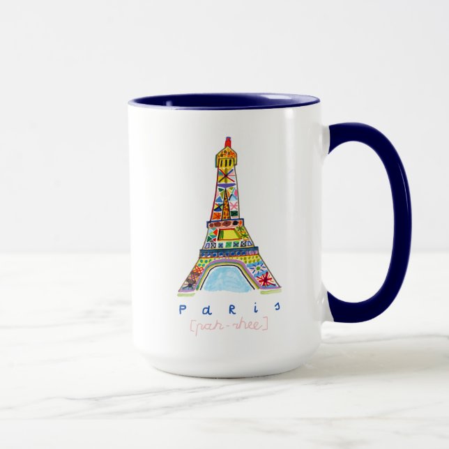 Mug Dessin de bout de feutre de Paris (Droite)