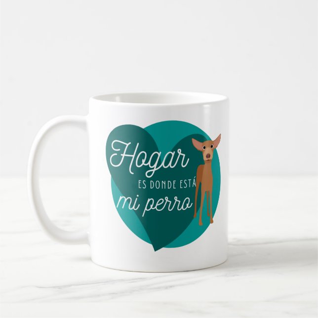 Mug Dessin de chien de podenco amusant Slogan Coffee M (Gauche)