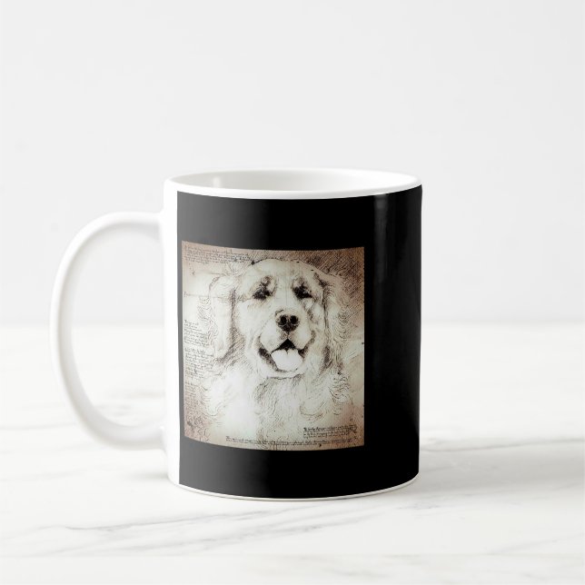 Mug Dessin de chien Leonardo da Vinci Art classique Ho (Gauche)