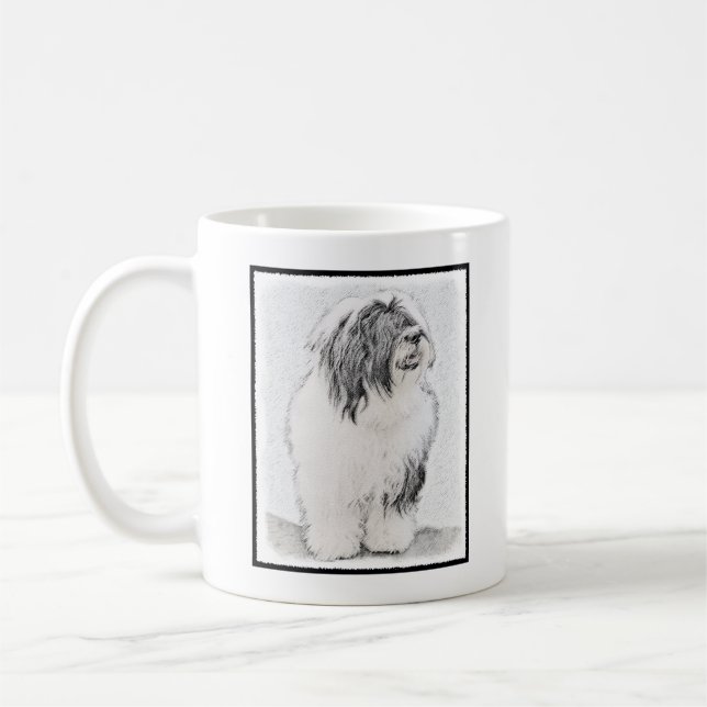 Mug Dessin de collie à oreilles - Joli art original de (Gauche)