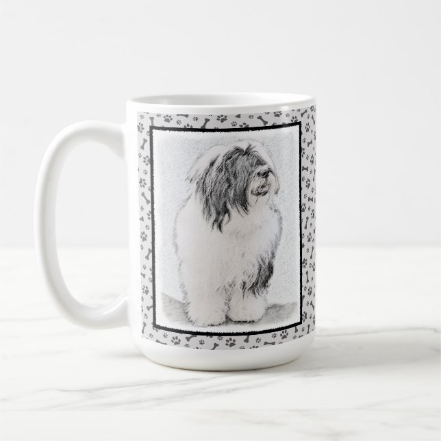 Mug Dessin de collie à oreilles - Joli art original de (Gauche)