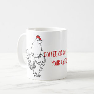 Mug Dessin de coq ou de café amusant