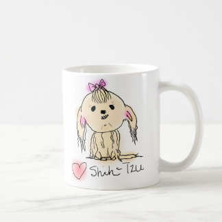 Mug Dessin de Doodle Chih Tzu Femme mignonne
