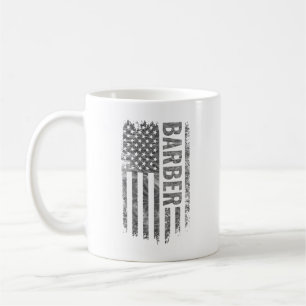 Mug Dessin de drapeau américain distressé pour barbier