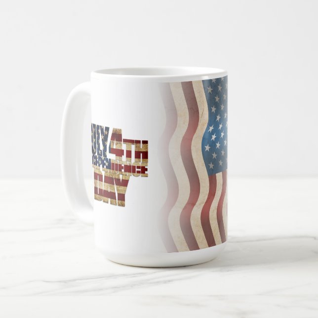 Mug Dessin de drapeau patriotique du 4 juillet (Devant gauche)